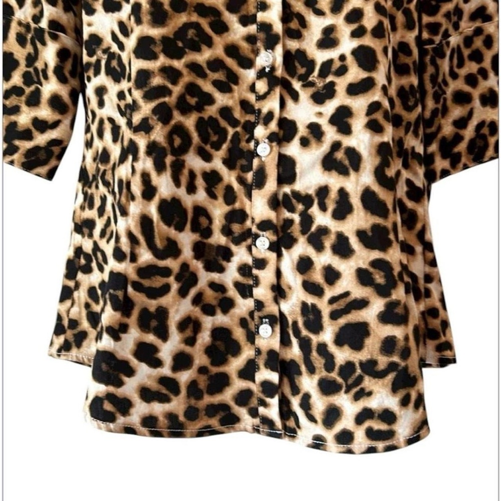 Rockabilly Shabby Chic Mobwife New York & Company Leopard Print Shirt - Picture 5 of 8